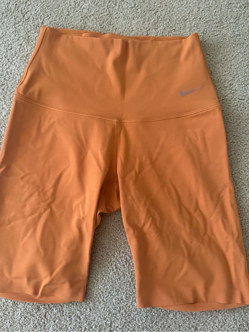 Nike Orange High-Rise Bike Shorts